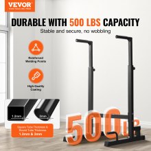 VEVOR Dip Bar Heavy Duty Dip Stand Station in hoogte verstelbaar 227kg, Fitness Workout Dip Bar Station Stabilisator Parallette Push-Up Stand, Parallelle staven Krachttraining in Home Gym