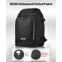 VEVOR Skitas, 55 L, Reistas voor Snowboardschoenen, Skischoentas van duurzaam 1680D Oxford, Skizak voor Ski's, Snowboard, Helm, Bril, Handschoenen, Accessoires (Zwart)