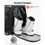 VEVOR Skischoentas, 70L reistas voor snowboardschoenen, met waterdichte buitenkant en bodem, 1680D Oxford, tas voor ski's, snowboards, helmen, brillen, handschoenen en accessoires (zwart)
