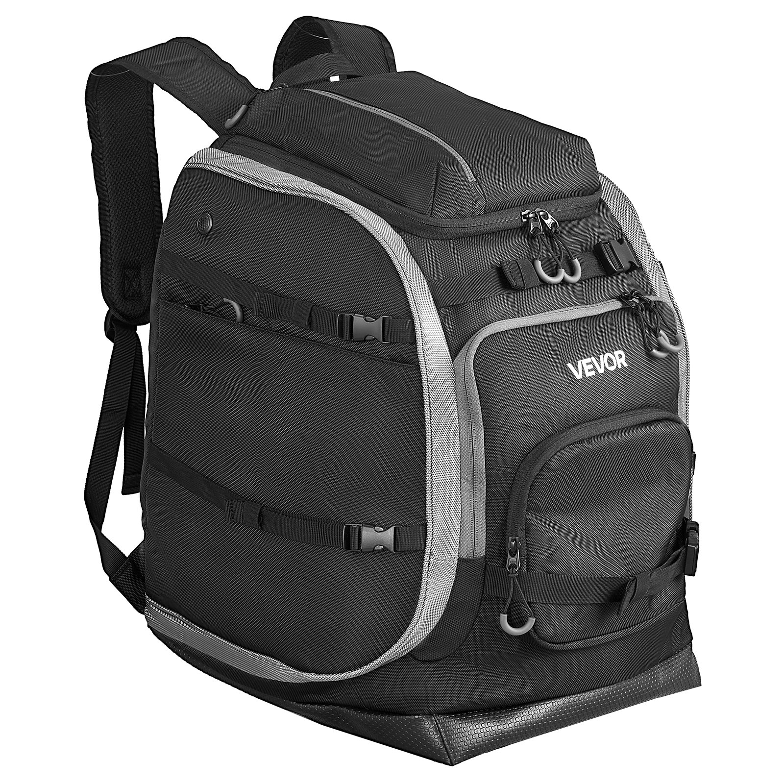 VEVOR Ski Boot Bag, 70L, Snowboard Boots Travel Backpack for Men Women, with Waterproof Exterior & Bottom, Durable 1680D Oxford, Bag for Skis, Snowboard, Helmet, Goggles, Gloves, Accessories (Black)
