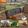 VEVOR skid steer attachment plate with 45" wide compatibility for tractor, loader, and agricultural machinery.