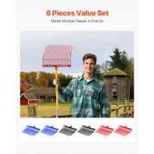 VEVOR Set van 6 Zweedse vorken, hooivork, hooivork, plastic mestvork