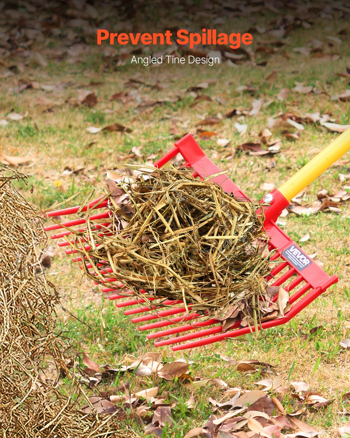 VEVOR Set van 6 Zweedse vorken, 18 schuine tanden, mestvorkkop voor paarden, kunststof hooivork, hooivork voor het verzamelen van mest, gras, hooi en het schoonmaken van veldwerk