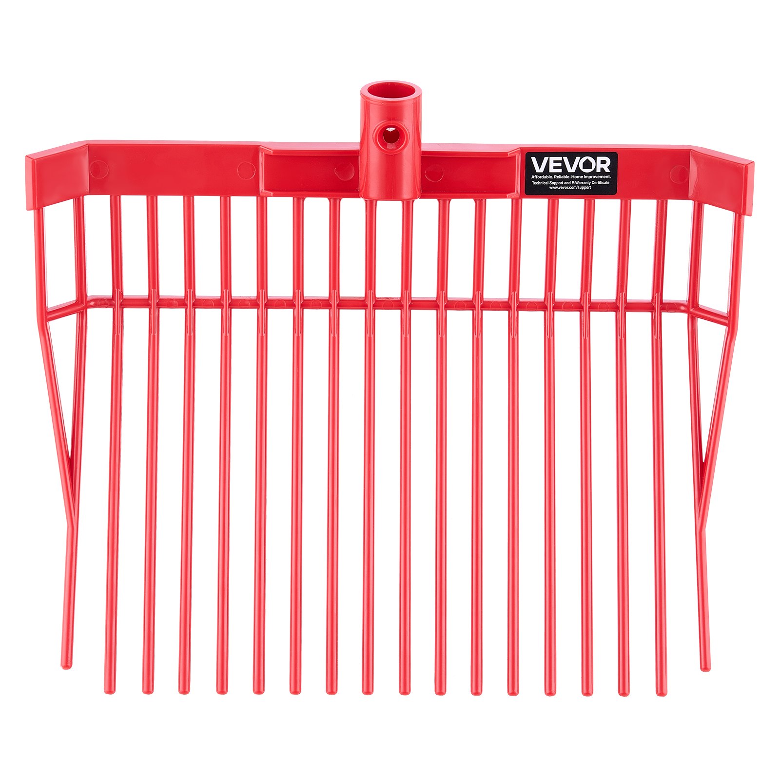 VEVOR Set van 6 Zweedse vorken, 18 schuine tanden, mestvorkkop voor paarden, kunststof hooivork, hooivork voor het verzamelen van mest, gras, hooi en het schoonmaken van veldwerk