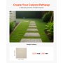 VEVOR Stepping Stones Garden, 4 stuks, 395x395 mm, decoratieve bestratingsplaat met palen, kunststof padtegels, stenen plaat van PC-hars, steenlook voor gazon, terraslandschap, beige