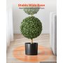 VEVOR Kunstplant 2 stuks. Kunstmatige buxus met PP-pot 914 mm, decoratieve plant voor woonkamer, balkon, kantoor, veranda of tuin, UV-bestendig, kunstboom gemaakt van PE, drievoudige bolvorm, voor binnen en buiten.