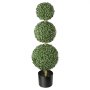 VEVOR Kunstplant 2 stuks. Kunstmatige buxus met PP-pot 914 mm, decoratieve plant voor woonkamer, balkon, kantoor, veranda of tuin, UV-bestendig, kunstboom gemaakt van PE, drievoudige bolvorm, voor binnen en buiten.