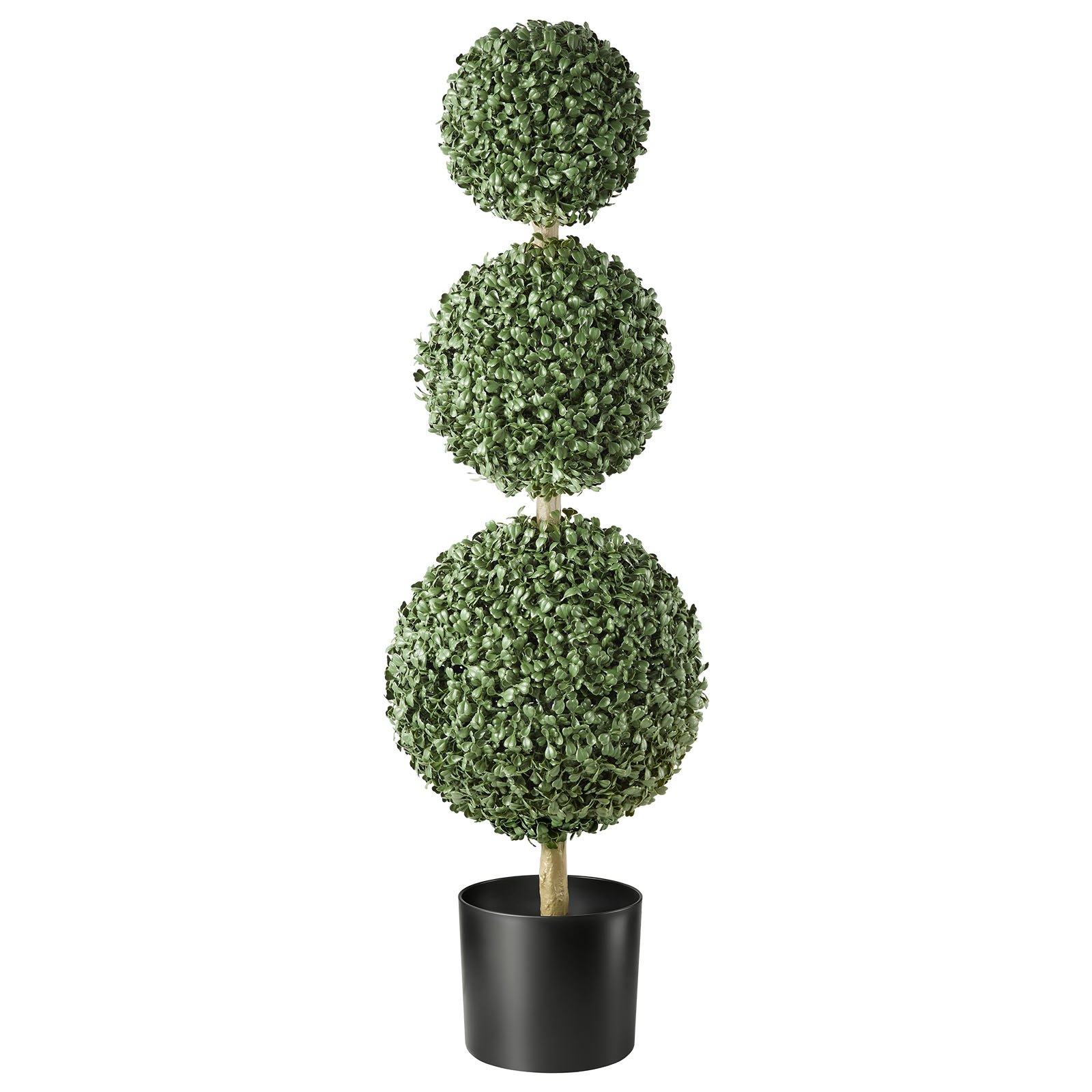 VEVOR Kunstplant 2 stuks. Kunstmatige buxus met PP-pot 914 mm, decoratieve plant voor woonkamer, balkon, kantoor, veranda of tuin, UV-bestendig, kunstboom gemaakt van PE, drievoudige bolvorm, voor binnen en buiten.