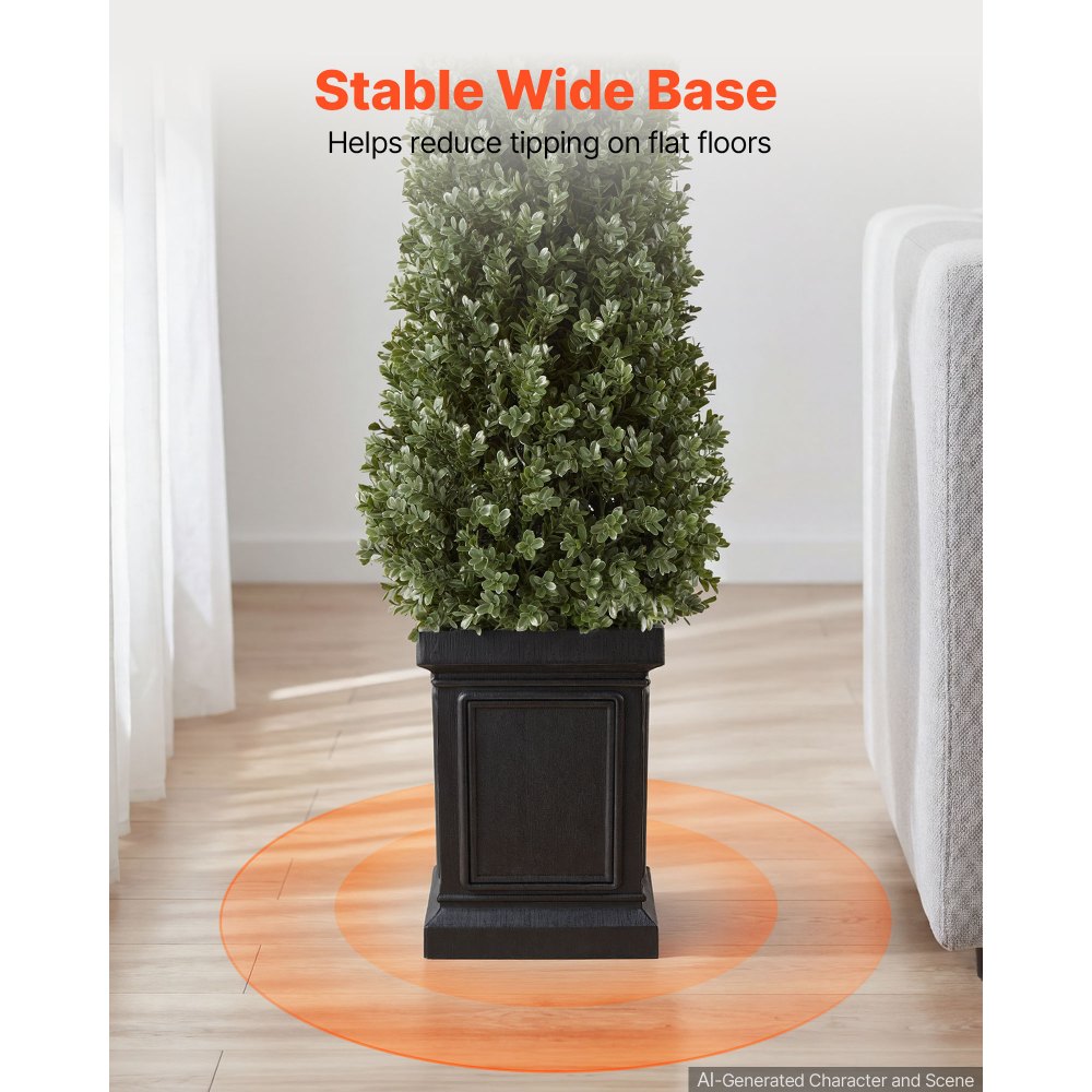 VEVOR Kunstplant 2 stuks. Kunstmatige buxus met PP-pot 1000 mm, decoratieve plant voor woonkamer, balkon, kantoor, veranda, tuin of terras, UV-bestendig, kunstboom gemaakt van PE, levensecht, binnen en buiten