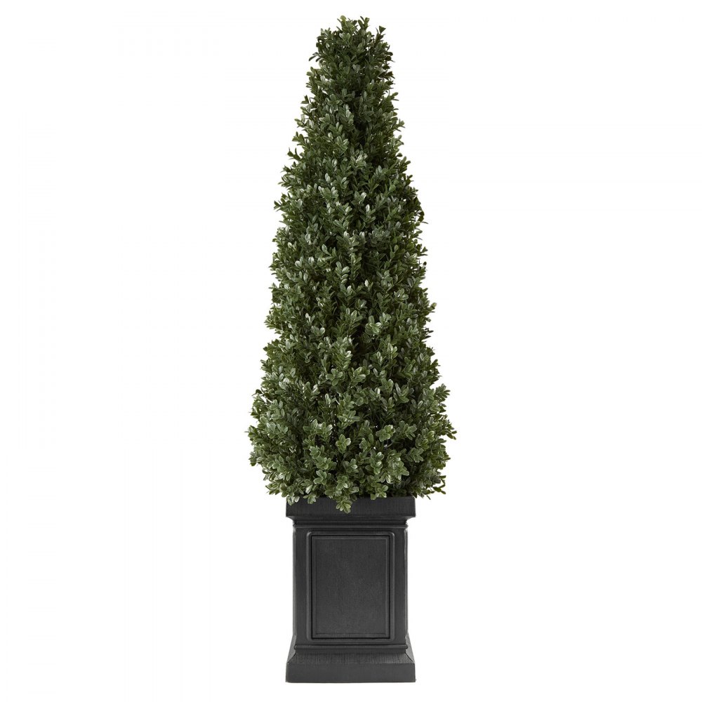 VEVOR Kunstplant 2 stuks. Kunstmatige buxus met PP-pot 1000 mm, decoratieve plant voor woonkamer, balkon, kantoor, veranda, tuin of terras, UV-bestendig, kunstboom gemaakt van PE, levensecht, binnen en buiten