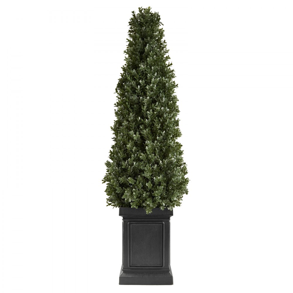 VEVOR Kunstplant 2 stuks. Kunstmatige buxus met PP-pot 1000 mm, decoratieve plant voor woonkamer, balkon, kantoor, veranda, tuin of terras, UV-bestendig, kunstboom gemaakt van PE, levensecht, binnen en buiten