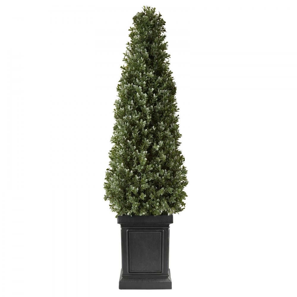 VEVOR Kunstplant 2 stuks. Kunstmatige buxus met PP-pot 1000 mm, decoratieve plant voor woonkamer, balkon, kantoor, veranda, tuin of terras, UV-bestendig, kunstboom gemaakt van PE, levensecht, binnen en buiten