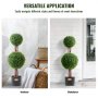 VEVOR 2 Pack 3' Artificial Boxwood Topiary Tree Faux Plant UV Decor In/Outdoor