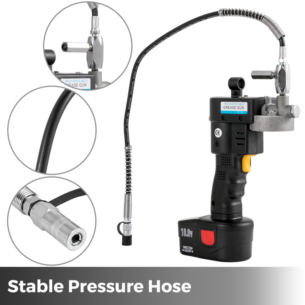 VEVOR Electric Grease Gun grease care18V 500G Battery Grease Gun Cordless Grease Gun or Bulk Fill 8000Psi 1 Hour Fast only for de