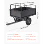 VEVOR Dump Trailer, 272 kg capaciteit, ATV UTV Transport Trailer, Pull-Along Kipper met 40,64 cm banden, Handtrek of voetpedaal, Yard Trailer voor grasmaaiers en tractoren