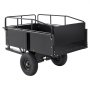 VEVOR Heavy-Duty zitmaaier kiepwagen met 340 kg laadvermogen, trekhaak met kantelbare laadbak, aanhanger met opvouwbare zijwanden, zwarte ATV UTV kiepwagen