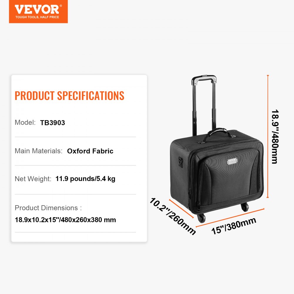 VEVOR cosmeticakoffer met warmte-isolerende laag, make-uptas van Oxford-stofmateriaal, waterdicht en slijtvast, make-upkoffer, make-uptas, cosmetische tas, make-up organizer 480 x 260 x 380 mm