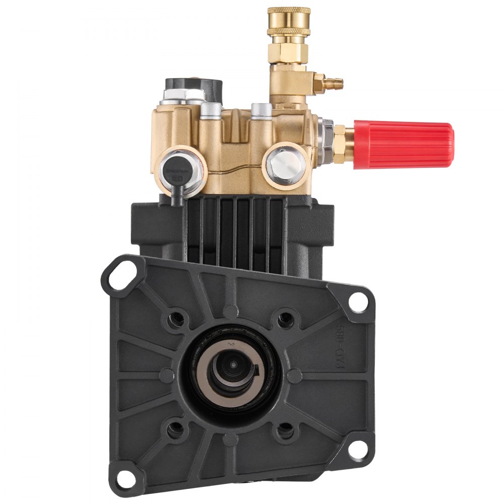 VEVOR Hogedrukreinigerpomp, 1-inch schacht, horizontale drievoudige plunjer, 4300 PSI, 4,4 GPM, Vervangende hogedrukreinigerpompset met 5 sproeiers, Reservepomp tot 500 uur continu gebruik, Vervangende pomp