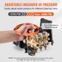 VEVOR Hogedrukreinigerpomp, 1-inch schacht, horizontale drievoudige plunjer, 4300 PSI, 4,4 GPM, Vervangende hogedrukreinigerpompset met 5 sproeiers, Reservepomp tot 500 uur continu gebruik, Vervangende pomp