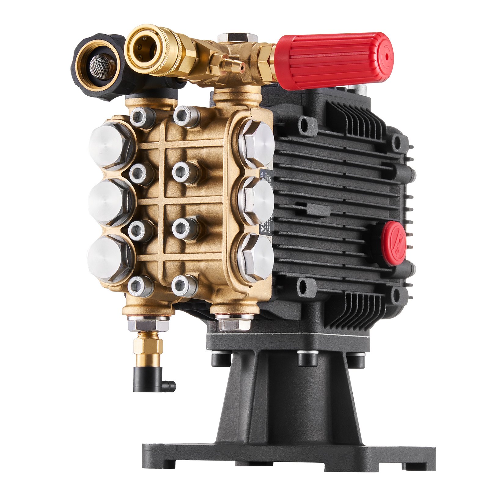 VEVOR Hogedrukreinigerpomp, 1-inch schacht, horizontale drievoudige plunjer, 4300 PSI, 4,4 GPM, Vervangende hogedrukreinigerpompset met 5 sproeiers, Reservepomp tot 500 uur continu gebruik, Vervangende pomp