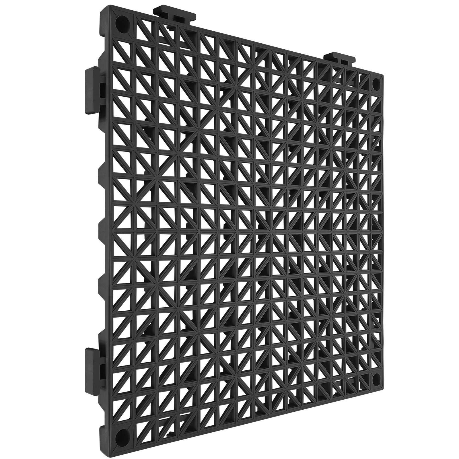 VEVOR in elkaar grijpende tegels, 50 stuks, drainagetegels, 30 x 30 cm, vierkante buitentegels, terras, PVC-vloertegels, badkamer, toilet, zwart