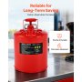 VEVOR Safety Gas Can, 5 Gallon Type II Red Safety Can for Gasoline with Stainless Steel Flame Arrester, Self-Closing Lid & Flexible Metal Spout, Carbon Steel Flammable Storage with Ergonomic Handle