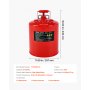 VEVOR Safety Gas Can, 5 Gallon Type II Red Safety Can for Gasoline with Stainless Steel Flame Arrester, Self-Closing Lid & Flexible Metal Spout, Carbon Steel Flammable Storage with Ergonomic Handle