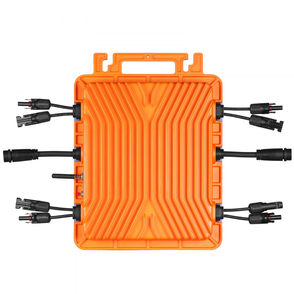 VEVOR Solar Grid Tie Micro Inverter, 1200W, Solar Micro Inverter, IP67 Waterproof Aluminum Alloy Solar Power Grid Tie Inverter DC18-50V Operating Voltage with APP Wifi Antenna Power Cord, for Solar Panel Systems