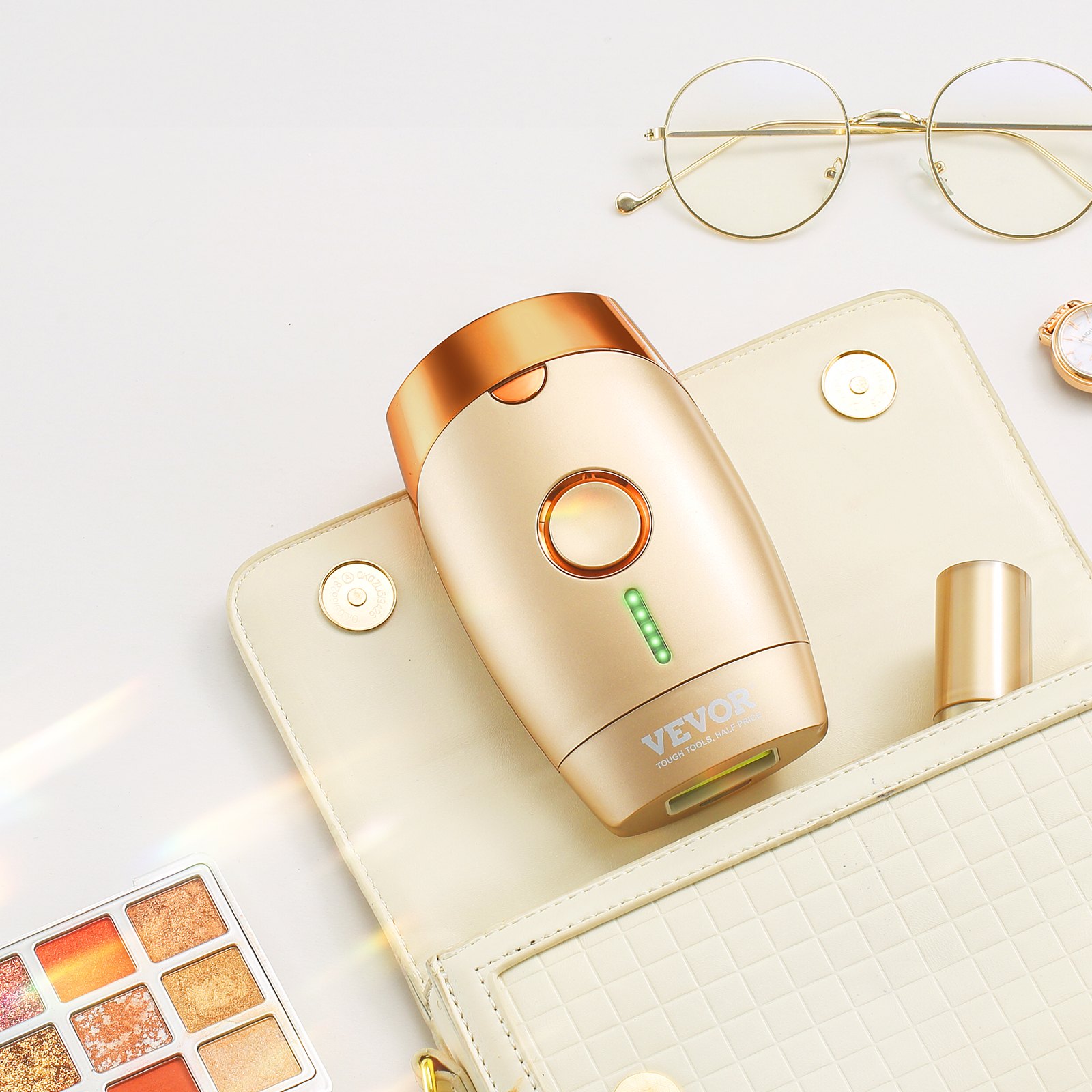 VEVOR IPL laserontharingsapparaat 17J ontharingsapparaat epilator 510-1200 nm golflengtebereik 4,0 m² lichtgevend gebied 5-niveaus intensiteitsaanpassing 400.000 lichtpulsen ontharing