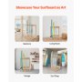 VEVOR Vertical Surfboard Stand, 4 Tiers Wooden Surfboard Rack for Storage and Display, Freestanding Board Stand Organizer, Surf Board Holder for Wakeboards, Snowboards, Kiteboards, Shortboard, Skis