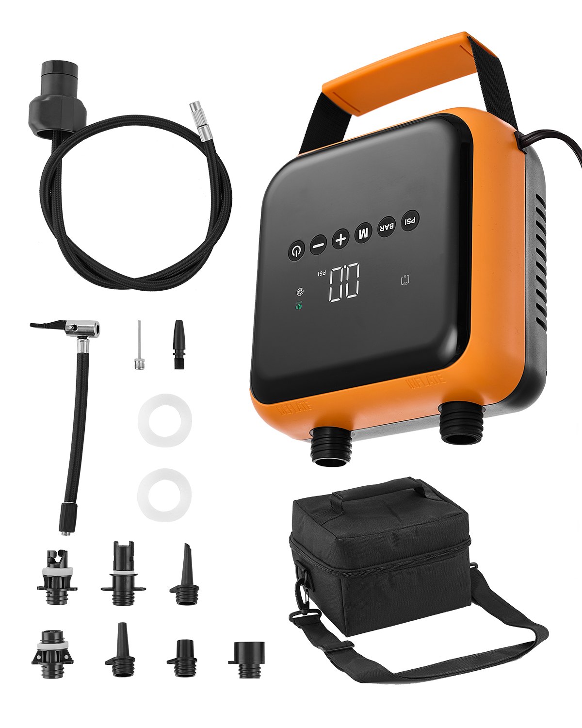 VEVOR Paddle Board Pump, 40PSI High Pressure, Dual Stage Inflation & Deflation SUP Air Pump with Auto-Off Function and 12V DC Car Connector, Ideal for Inflatable Paddle Board, Tent and Mattress