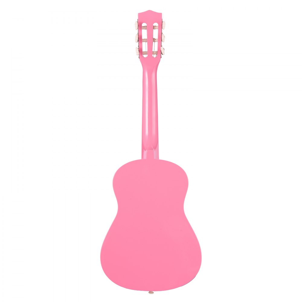 VEVOR Concertgitaar, 780 mm houten klassieke gitaar startersset voor beginners, met nylon snaren, gigbag, riem, tuner, extra snaren, plectrums, capo, lindehout, voor beginners en studenten, roze