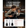 VEVOR Classical Guitar, 30 Inch, Wood Classical Guitar Starter Kit for Beginners, with Nylon Strings, Gig Bag, Strap, Tuner, Extra Strings, Picks, Capo, Basswood, for Kids Girls Boys Students, Black
