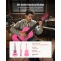 VEVOR Classical Guitar, 38 Inch, Wood Classical Guitar Starter Kit for Beginners, with Nylon Strings, Gig Bag, Strap, Tuner, Extra Strings, Picks, Capo, Basswood, for Teenagers Adults Students, Pink
