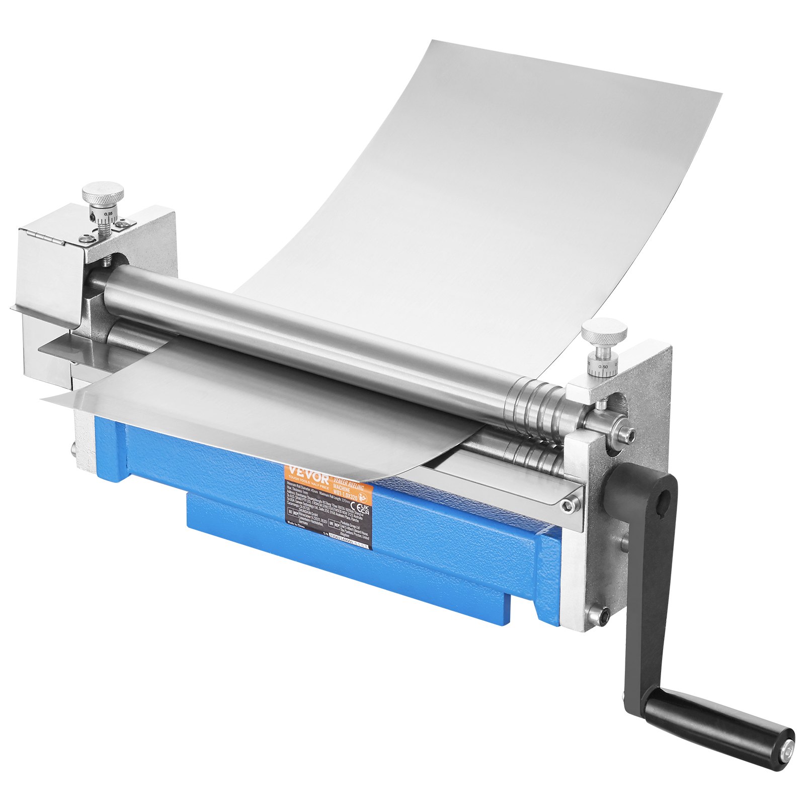 VEVOR-buisbuigmachine, 32 cm vormbreedte bij een capaciteit van 20 gauge, buisbuigmachine, met 2 verwijderbare rollen voor platen van koolstofarm staal, koper en aluminiumlegering