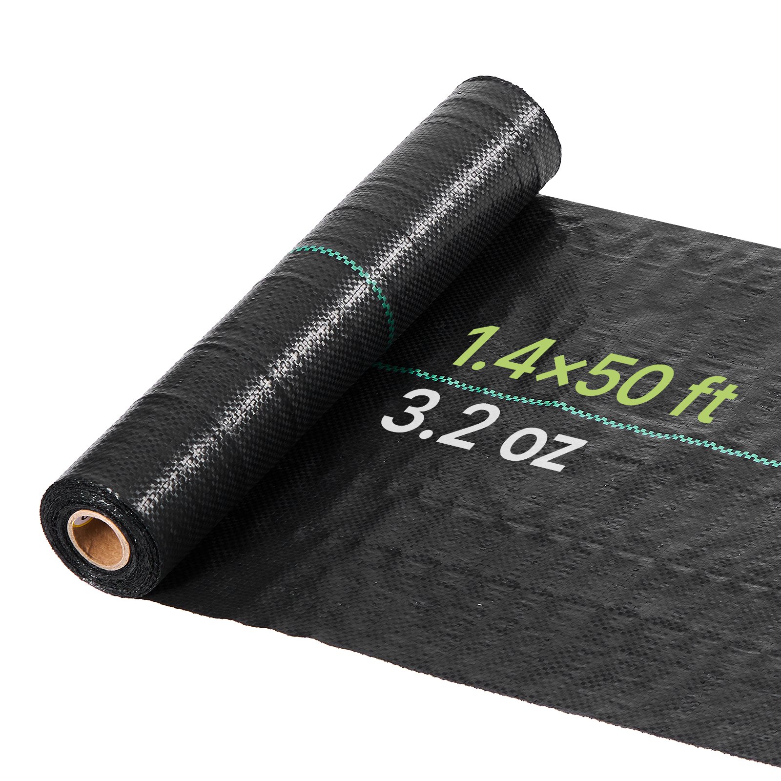 VEVOR Weed Barrier Fabric Heavy Duty, 1.4x50FT 3.2oz Landscape Fabric, Woven Weed Blocker Fabrics, Garden Fabrics Weeds Barrier, Weeds Control Ground Cover, Geotextile Webbing, Gardening Mat, Black
