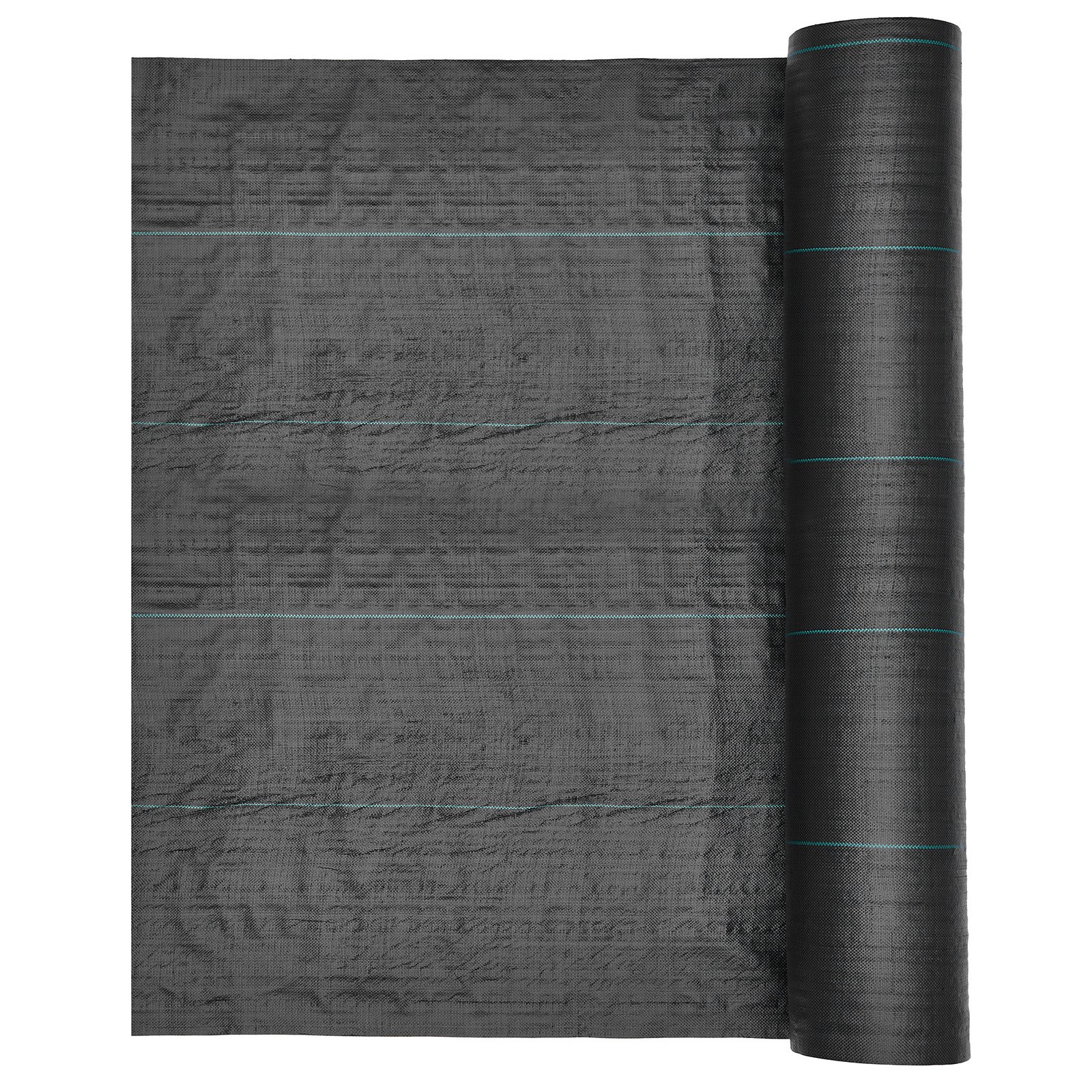 VEVOR Onkruidbestrijdingsdoek 2x50 m Tuinvlies 100 g/m², Onkruidmat op rol van polypropyleen, Onkruidbestrijdingsfolie met hoge ventilatie en drainage, Wortelbarrière tegen onkruid voor kassen en boerderijen, Zwart