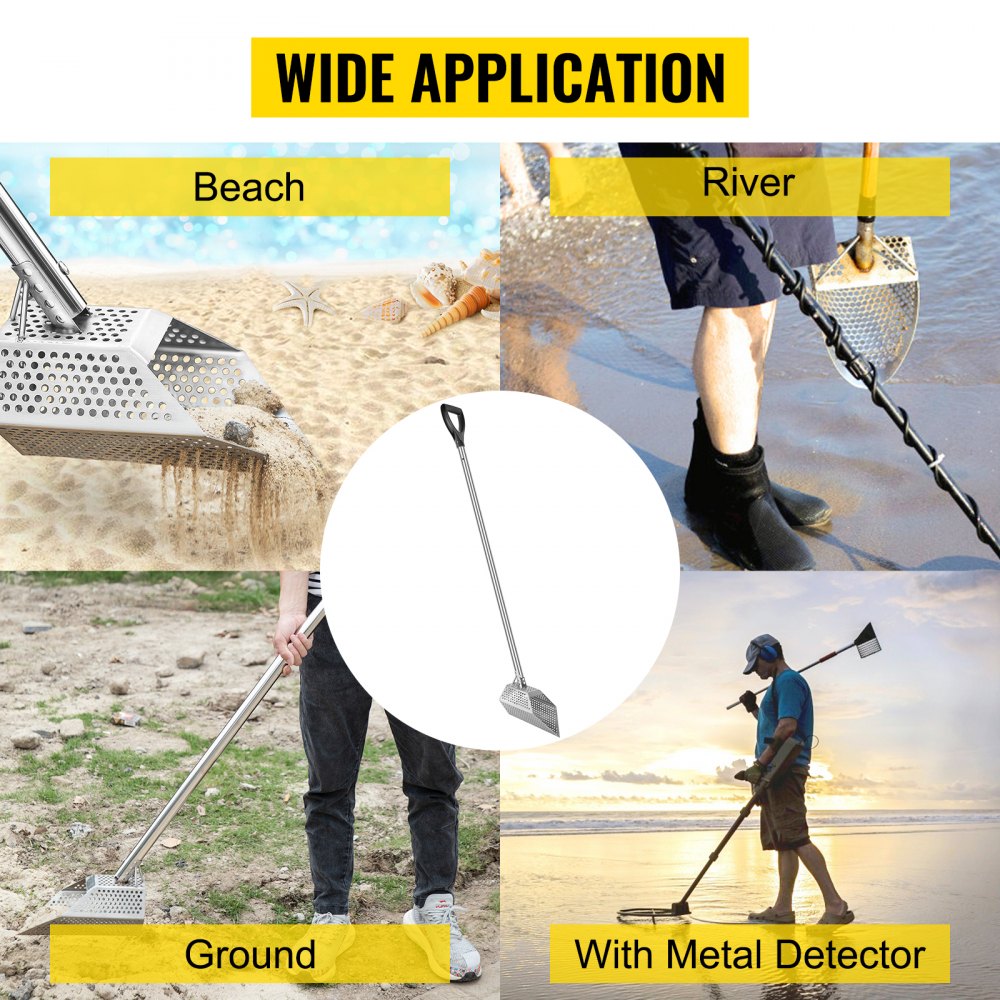 VEVOR Metaaldetector Sand Scoop Beach Sand Scoop Metaaldetector 1,1 kg 15x25 cm