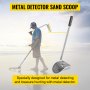 VEVOR Metal Detector Sand Scoop, Stainless Steel Metal Detecting Beach Scoop Scoops, 10 MM Hole Beach Metal Detector Scoop Shovel, with Stainless Steel Handle Pole, for Metal Detecting Treasure Huntin