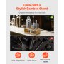 VEVOR Cocktailshakerset, 10-delige roestvrijstalen bartoolset met bamboestandaard, Martini-barmanset | Mixerlepel, stamper, maatbeker, zeef, schenktuit, ijstang, kurkentrekker, zilver