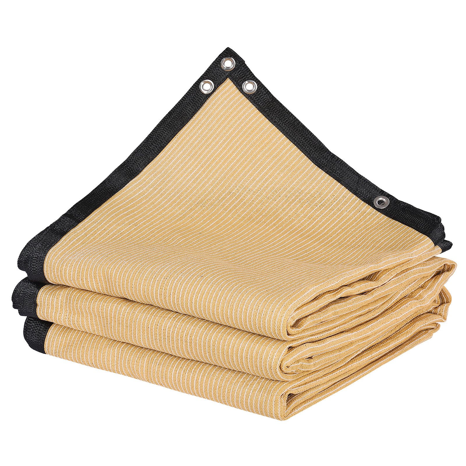 VEVOR 90% zonwerend schaduwdoek (366 x 610 cm) voor pergola met roestvrijstalen ringen, schaduwdoek met 160 g/m² HDPE-materiaal, voor buitenpatio, tuin en achtertuin (beige)