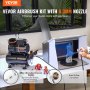 VEVOR airbrushset, luchttankcompressorsysteem met dubbele ventilator en luchtopslagtank van 3,5 liter, airbrushset met airbrush met 0,3 mm punt, beugel, kleurenmengwiel, set schoonmaakborstels, kunstnagelkoekje