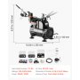VEVOR Airbrush Set 1/6 HP met luchtcompressor, 3 airbrushpistolen met dubbele werking en 3 nozzles (0,3/0,3/0,35 mm), slang en acrylverf, voor taartdecoratie, modelbouw, nail art, geluidsarm