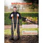 VEVOR Paalgatboor 146 cm, zware paalgatboor met houten handvat, handgraafmachine met schaalmarkeringen en metalen blad, paalgatspade voor graven in de buitenlucht