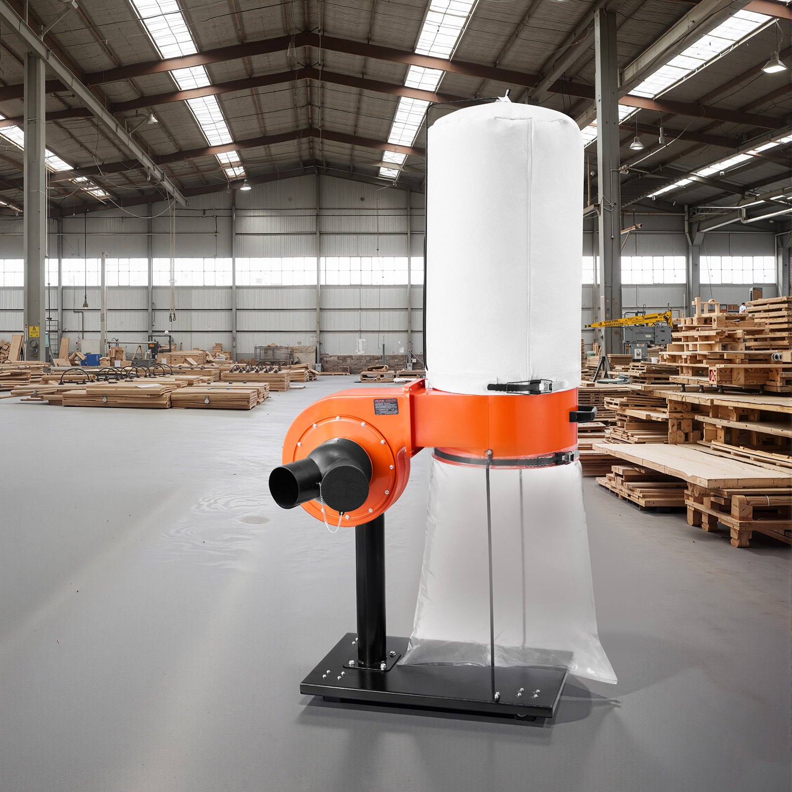 VEVOR Dust Collector, 800 CFM 2.5 Micron Vortex Cone Dust Collectors, 1HP Sawdust Collection System with 16-Gallon Dusts Collector Bag, Filter Bag, and Casters, 2800 RPM High Speed, for Woodworking