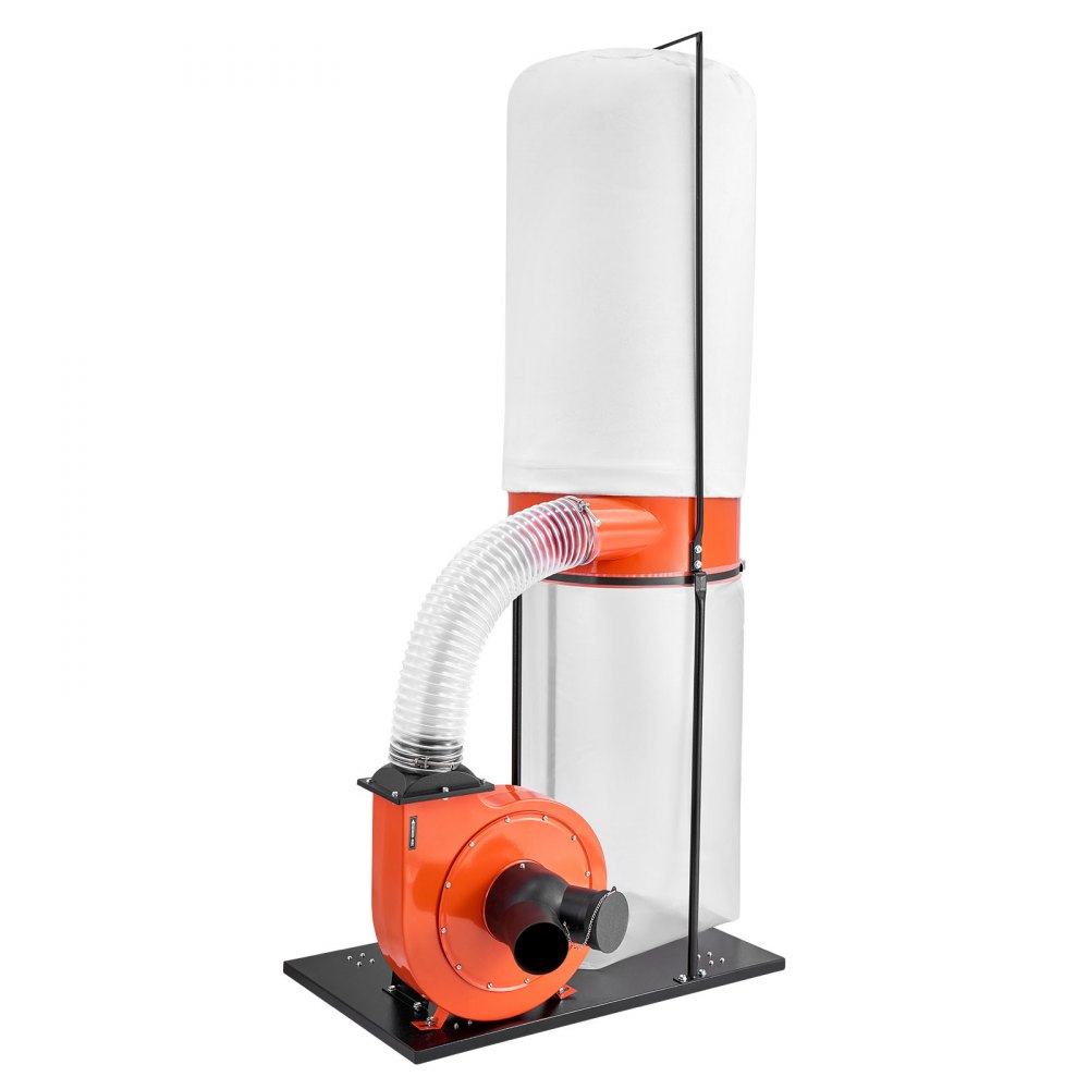 VEVOR stofafzuigsysteem, 2038,8 m³/u 2,5 micron spaanafzuigsysteem, 2,0 HP zaagselafzuigsysteem met 132,5 L stofzak en 159 L filterzak, stofafzuiger voor houtbewerking
