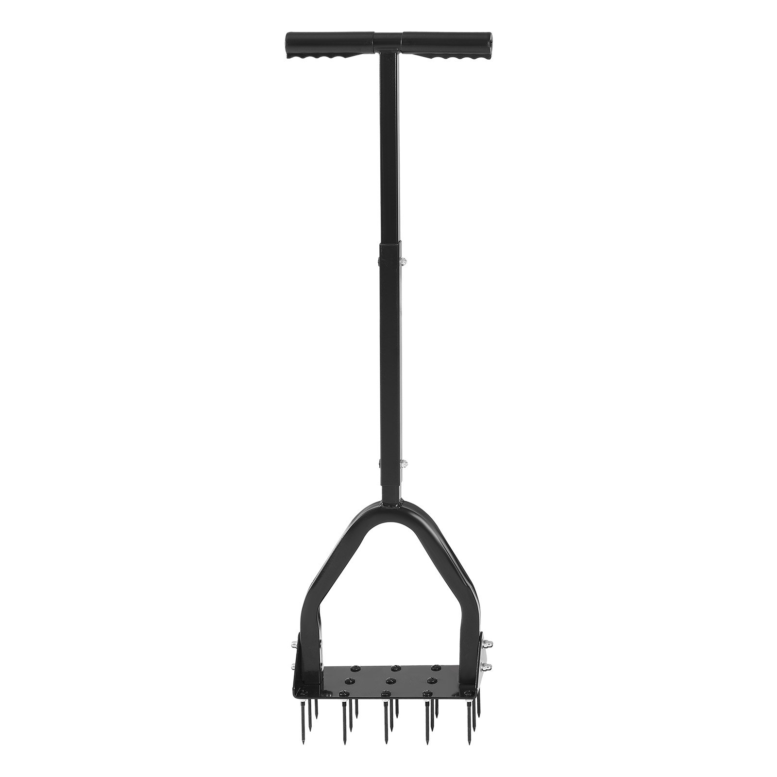 VEVOR Gazonbeluchter 23,5 cm Handmatig, Gazonbeluchter met 15 ijzeren pinnen, Lange T-handgreep, Brede plaat, Grondbeluchtingsgereedschap, Gazonbeluchter voor verdichte grond, Gazonverzorging, Tuin, Zwart