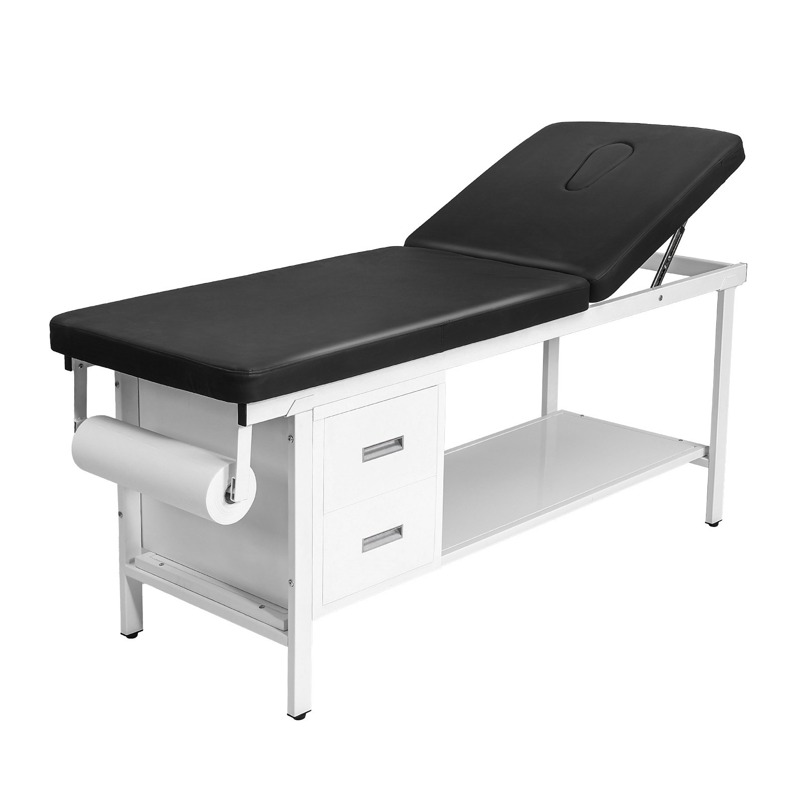 VEVOR Medical Exam Table, 500LBS Loading Medical Examination Bed with Adjustable Backrest, Physical Therapy Exam Table with 2 Drawers, Storage Shelf & Paper Roll Dispenser for Hospitals Rehab Centers