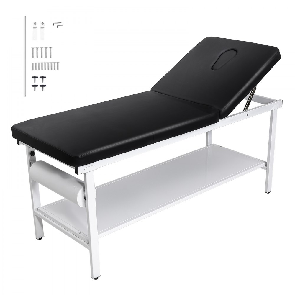 VEVOR onderzoekstafel, 227 kg, verstelbare tafel 1855x705x815 mm, ziekenhuistafel met verstelbare rugleuning (0°–40°) en papierrolhouder, onderzoekstafel voor ziekenhuizen, klinieken en revalidatiecentra.