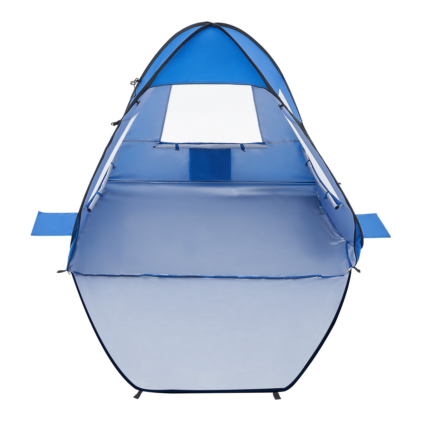 VEVOR strandtent/zonnescherm voor 2 personen, UPF 50+ bescherming, draagbare strandtent met draagtas en metalen stokken, compacte strandparasol voor kamperen, vissen, picknicken, zonnetent
